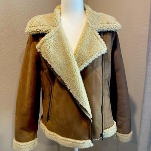 NWT Banana Republic Sherpa Moto Jacket